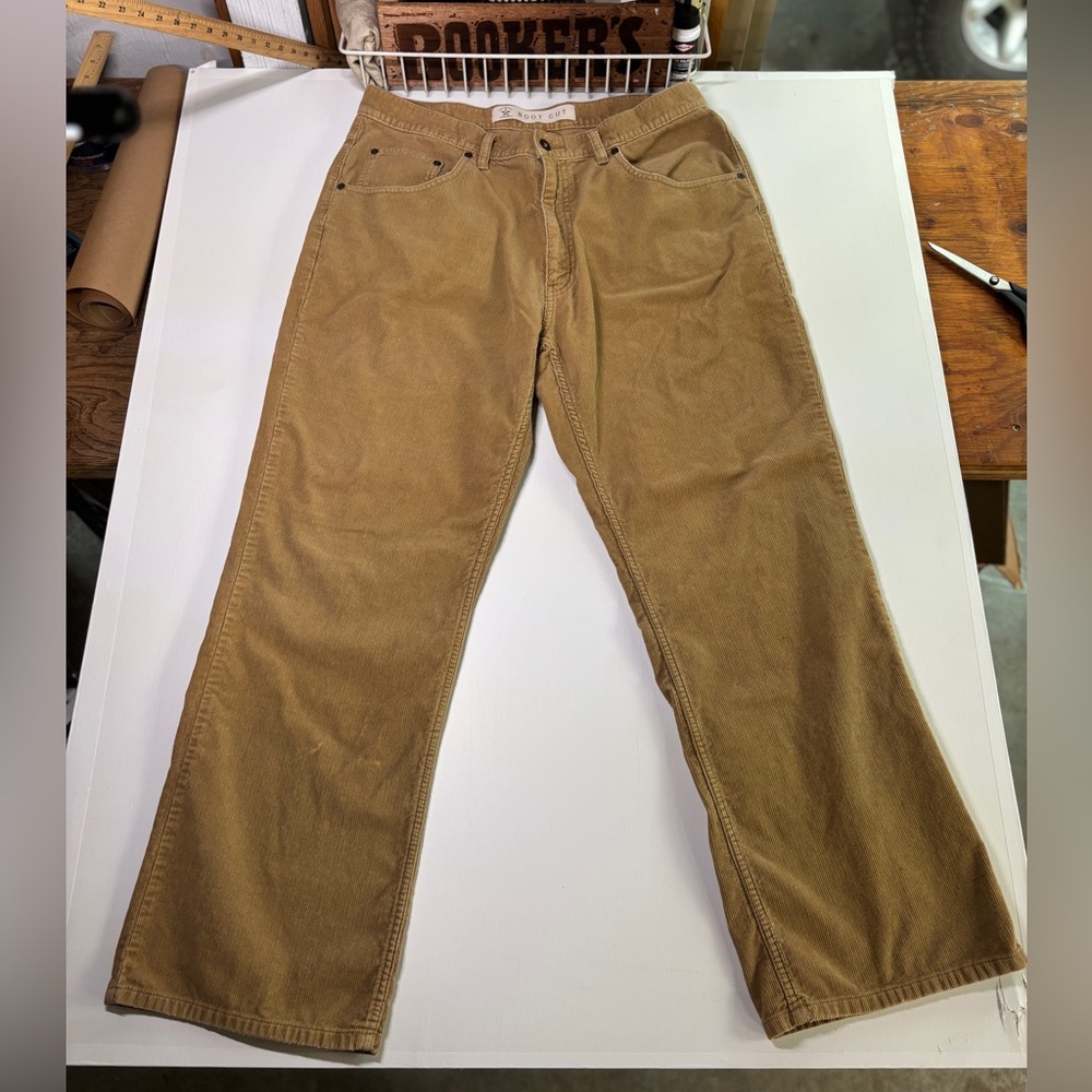 Arizona Men’s Corduroy Pants 36x30 Tan Brown Boot Cut Vintage Style - Picture 2 of 12